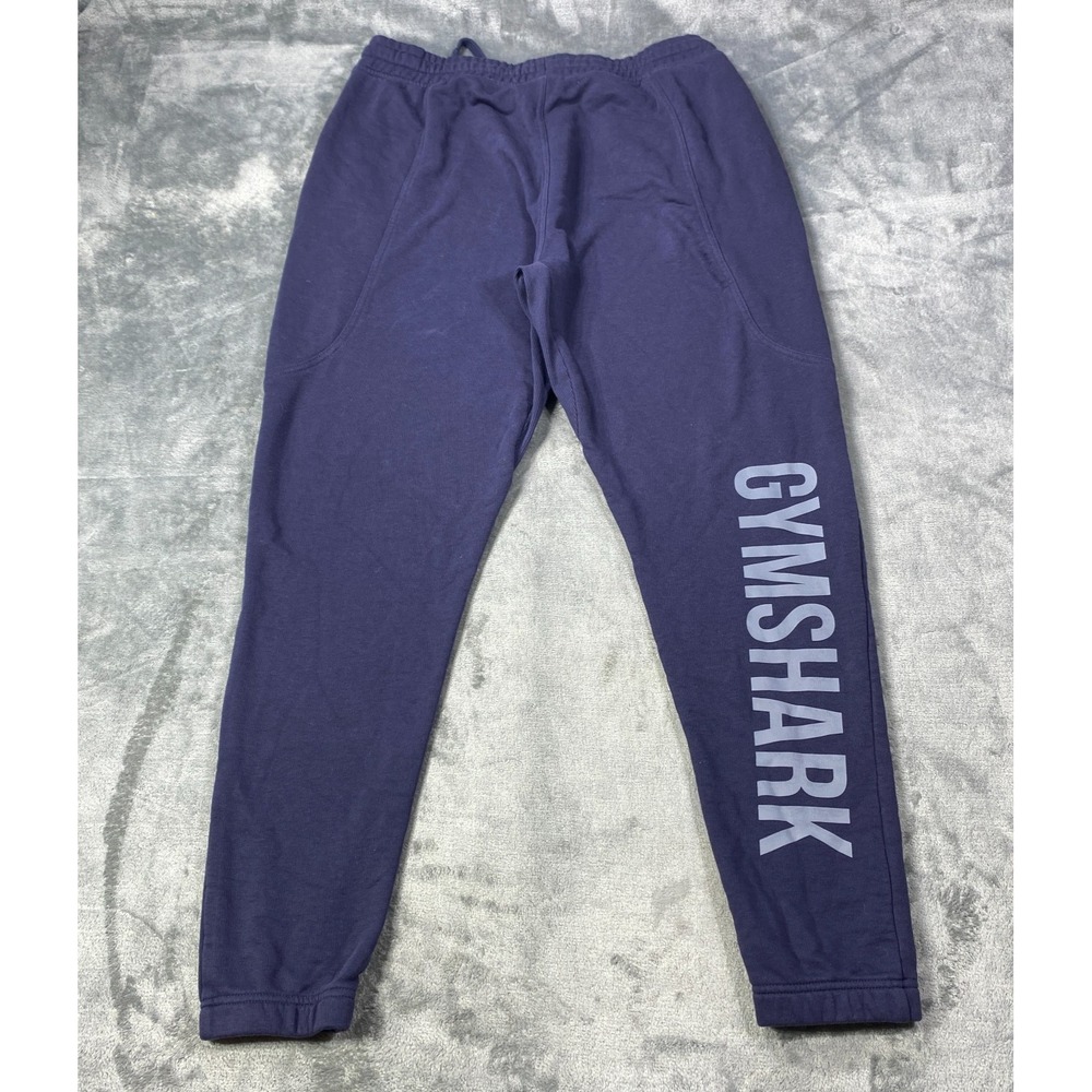Gymshark Sweatpants Mens Extra Large Blue Fleece Jogger Tapered Leg Workout Gym